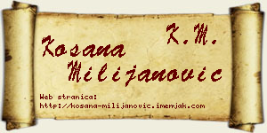 Kosana Milijanović vizit kartica